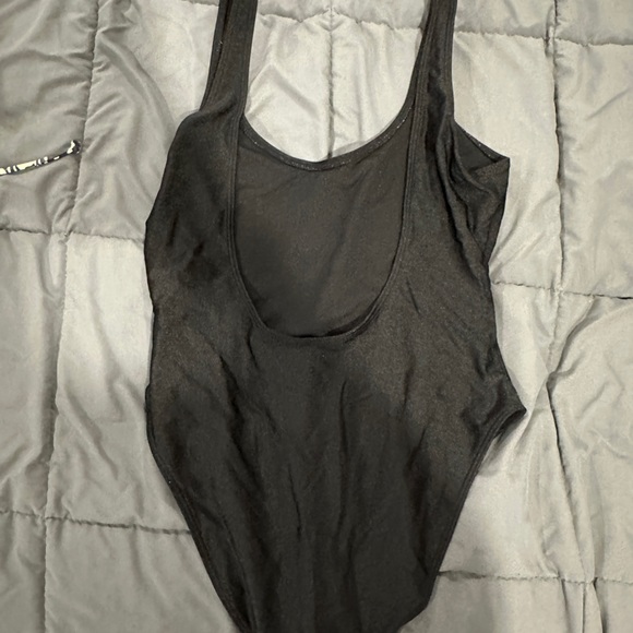 Black SQUAD one piece bathing suit. Good for bachelorette parties. - Picture 2 of 3
